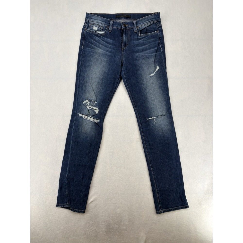 Joes Jeans Womens Straight Leg Distressed Blue Denim Jeans Size 28 CL114M